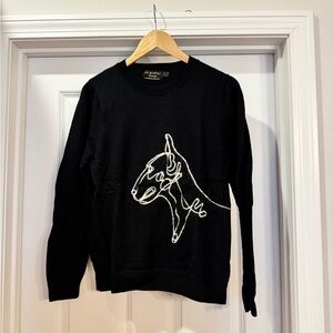 Nick Grimshaw for Topman Black Sweater with Dog Design